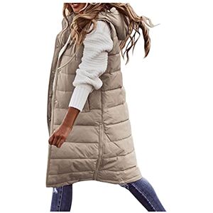 Wlhbf Winter Jacket Coat for Women UK Sale Clearance Women's Winter Sleeveless Coat Vest Long Hoodie Warm Down Coat With Pockets Quilted Outdoor Jacket Open Knit Sweater