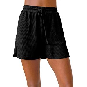 Generic Sports Shorts Women'S Short Retro: Short Fabric Trousers Women'S Black Gym Shorts Elastic Baggy Bermuda Shorts Casual Summer Shorts With Drawstring Short Sports Trousers Stretch Leisure Outdoor Short