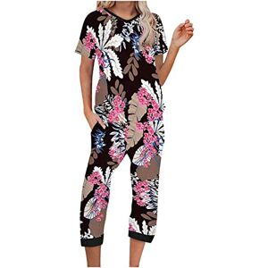 Cargo Pants 0615a3347 Lounge Wear Sets,Womens 2 Piece Outfit,Womens Lounge Wear Sets,Womens Casual Two Piece Outfits Set,Short Sleeve Tops With Cropped Pants With Pockets,Oversized Shirts,Trouser Suits For Ladies Wedding