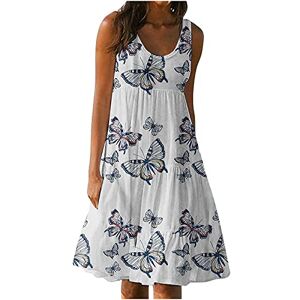 AMhomely Women's Summer Casual Boho Scoop Neck Floral Beach Maxi Dress