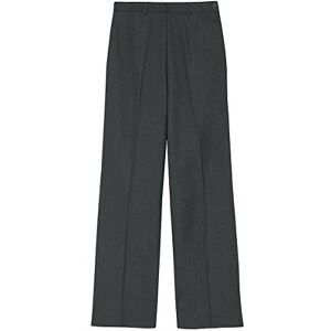 Ensemble Women's Bootleg Work Trousers (Sizes 8-14) Flat Front Wool Blend Formal Pants for Business Charcoal