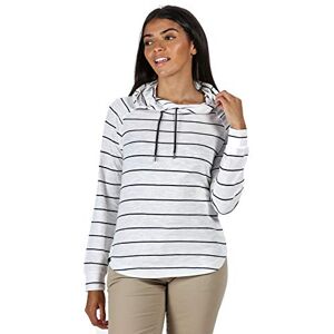 Regatta Women Merindah' Cotton Overhead Hooded Top T-Shirts/Polos/Vests - Navy Stripe, Size 8