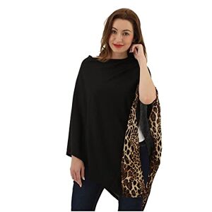 DiaryLook Ladies Cashmere Feel Multiway Poncho Shawl Scarf Wrap with Leopard Print for Women