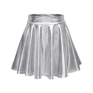 GerRit Skirt Women's Sparkly Short Mini Skirt Low Elastic Waist Suitable Pole Dancing Pleated Skirt-b-m