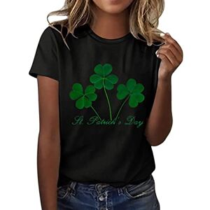 Womens St. Patricks Day T-Shirt Funny Shamrock Clover Gnomes Printed Casual Festival Green Tops Short Sleeve Round Neck Spring Summer Tee Costume for Ladies Girls