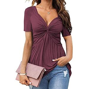 Summer Tops For Women Uk 0424a574 Front Twist Tops for Women,Activewear Shirts,Tops for Women UK,Petite Womens Tops,Blouses,Elegant,Summer Tunic,Women's Plus Size V Neck Pleated T-Shirt,Long Sleeve Corset Top