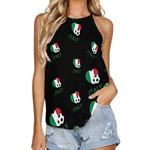 Tubiazicol11757 Love Italy Soccer Women's Fashion Tank Tops Crewneck Loose Fit Casual Summer Sleeveless Shirts