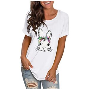 HAOLEI Easter T Shirt Ladies UK Clearance,Bunny Dwarf Tunic Tops Women Happy Easter Day Costume Crew Neck Baggy Tunics Cartoon Cute Rabbit T-Shirts Easter Gifts Short Sleeve Tees Blouse Size 8-16