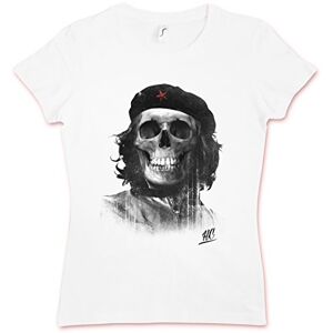 Hate Couture Hate Guevara HC Woman Girlie T-Shirt - Che Guevara Skull Socialism Revolution Communism Cuba Fidel Castro Shirt Sizes XS - 2XL (XL) White