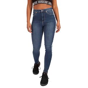 Hardcore Ladies Cotton Rich Soft Touch High or Mid Rise Denim Skinny Jeans (Brooklyn - Luxe Blue, 30W)