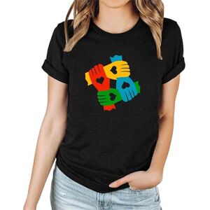 Elegant Summer Tops For Women Uk Summer Tops Women Womens Autism Awareness Shirts Autistic Support T-Shirt Love Heart Autism Puzzle Graphic T Shirts Special Education Teacher Inspirational Short Sleeve Positive Tees Shirt S-XXL