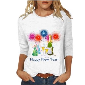 Clearance Sale Items 1p ZzCityTK Christmas Jumper Women Clearance Happy New Year Summer Casual Crew Neck Blouse Party Elegant Xmas Festival Sweater Jumper Plus Size Gothic Round Neck T Shirts