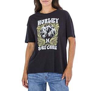 Hurley Women's Zak Oversized Tee T-Shirt, Caviar, XS
