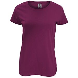 Fruit of the Loom Womens/Ladies Short Sleeve Lady-Fit Original T-Shirt (XS) (Burgundy)