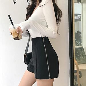 LuisFranklin women's shorts Shorts Women Design Zipper Cool Female High Waist Cozy Solid All Match Casual Fashion Style Spring Autumn Streetwear L Black