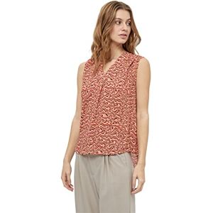 Redefined Fashion Desires Women's Bia Sleeveless Blouse, Melon Peach Print, XL