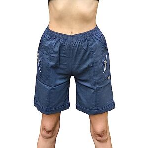 Vera Tucci Caprice Shorts Casual Shorts - Ladies Capri Shorts Trousers Pants Elastic Waist Shorts for Women - Navy T2