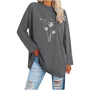 Amhomely Sale Clearance AMhomely Tops for Women UK Clearance Tunic Tops Pullover Sale UK Women Casual Floral Print Crewneck Long Sleeve Loose Tops Blouses Shirt Ladies Baggy Shirts Blouses Jumper