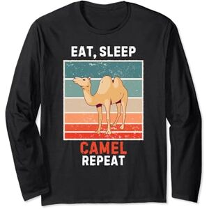 Retro Eat, Sleep Camel Repeat Camel Lover Retro Eat, Sleep Camel Repeat Vintage Grunge Camel Long Sleeve T-Shirt