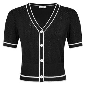 GRACE KARIN Summer Cardigans for Women UK Black Cardigans Buttons Crochet Cardigan XL