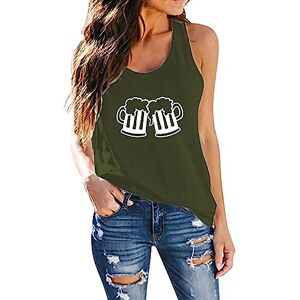 Amhomely Womens Blouses Shirts Sale J594 AMhomely Women's Blouses & Shirts Summer Beer Festival Printed Tops Casual Sleeveless Round Neck Tank Tops Quick Dry Basic Loose Top Workout Sports Athletic Tee Shirts J595