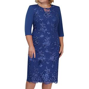 AMhomely Summer Dresses for Women UK Clearance Elegant Cocktail Party Dress Casual Plus Size Round Neck Short Sleeve Lace Cocktail Dress Wedding Guest Dress Floral Lace Cocktail Evening Party Dress