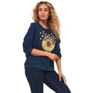 Joe Browns Women's Scattered Sunflower Graphic Crew Neck Sweatshirt, Blue, 6