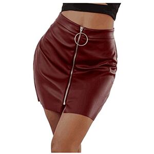 Janly Clearance Sale Womens Casual Dress, Fashion Women Solid Zipper Short Skirt High Waist Leather Mini Sheath Skirt ,Easter Day Deal