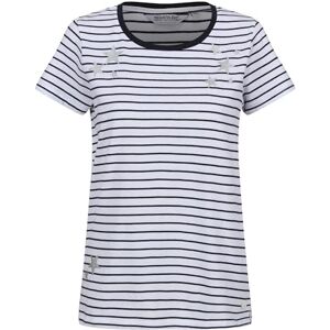 Regatta Womens Odalis Ii Striped T-Shirt, White/Navy Stripe, 14 UK