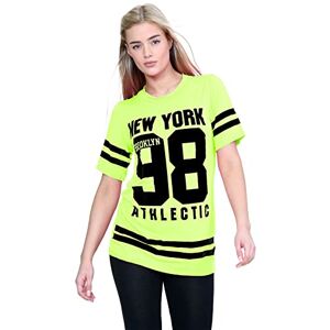 janisramone Womens Ladies New Baseball Newyork 98 Brooklyn Stripe Print Oversized Baggy T Shirt Top