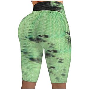 Janly Clearance Sale Womens Legging, Women Wrinkled Tie-dye Leggings Stretch Running Fitness Yoga Pants Biker Shorts for Summer Holiday