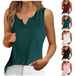 2024 Big Deals Women Sleeveless T-Shirt Women's Vests Tank Tops UK Clearance Summer Sleeveless Tunic Shirts Ladies V Neck Vests Casual Loose Fit Basic Shirts Striped Tops Undershirt Fashion Blouse Plus Size Tee Shirt for Women Teen Girls