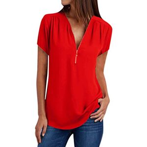 Goddessss Womens Long Sleeve t Shirts Tops for Women Casual Summer V Neck Tees Short Sleeve Loose Fit Shirt Blouse 2023 Fashion Work Shirts(60-Red,M)