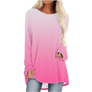 Warehouse Clearance Bargains Sale Uk Womens Clothes Sale Clearance Black Friday & Cyber Monday Deals Prime Deals Women's Long Sleeve Tunic Tops Casual Plus Size Round Neck Longline Lounge Shirts Trendy Gradient Printed Blouses Shirts Elegant Sweatshirt Ov