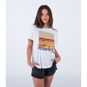 Hurley meta Sportswear LLC Women's Sunrise Girlfriend Tee T-Shirt, White, XS