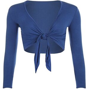 Fashion Valley Womens Tie Knot Shrug Short Ladies Crop Cardigan Wrap Bolero Top Plus Size 8-22 (S/M 8/10.Royal Blue)