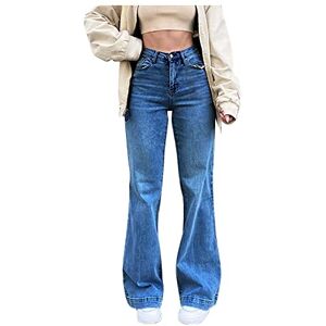 Baggy Jeans MaNMaNing Womens High Waisted Wide Leg Jeans Oversized Distressed Bell Bottom Flared Stretch Fashion Long Loose Fit Boyfriend Bootcut Denim Pants Trousers with Pocket