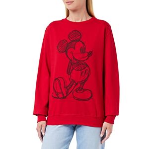 Disney Women's Mickey Mouse Sketch Sweatshirt, Red, 10 UK