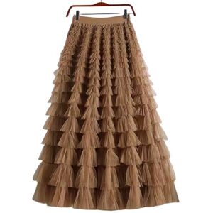 GerRit Skirt Women’s Multilayer Ruffles Tulle Skirt Pleated High Waist Fairy Cake Dress Party Skirt-color 10-l (skirt Length 95cm)