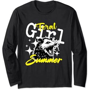 Candis Raechelle Designs Feral Girl Summer, cute Opossum Long Sleeve T-Shirt