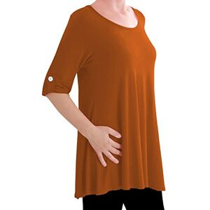 Eyecatch TM Oversize - Jessica Womens Tunic Plus Size Scoop Neck Ladies Flared Long Top Rust Size 14