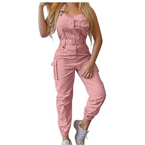 St Patrick S Day T Shirts Women St Women's Adjustable Back Strap Jumpsuits Spring Sale Fashion Sleeveless Eyelet Solid Color Suspender Design Pocket Dungaree Baggy Stretchy Romper Summer Beach Boho Overall for Holiday Travel Essentials