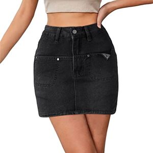 Janly Clearance Sale Skirt for Women, Women Solid Corduroy Zipper High Waist Skirt Casual Short Mini Skirt, for Holiday Summer (Black-S