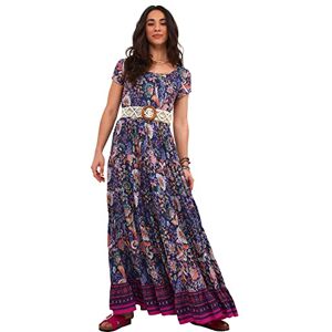 Joe Browns Women's Boho Border Print Full Skirt Maxi Dress Casual, Multi, 10