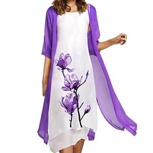 ⭐women Tunic Dress Uk 230316j79 FunAloe Wedding Guest Dresses for Women,Womens Round Neck Maxi Long with Cardigans Ladies Elegant Party Dress Work Outfit Sleeve Loose Baggy Ball Gown A2-purple, 4XL