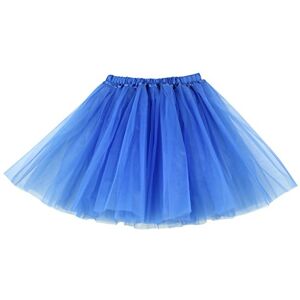 Buenos Ninos Women's 3 Layers Fluffy Tutu Costume Ballet Dance Skirt for Running and Races Royalblue S-M