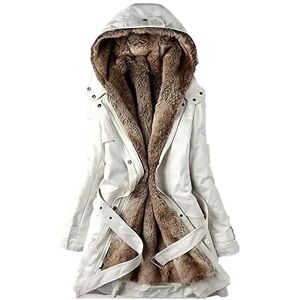 AMhomely Classic Duffle Coat Woolen Fleece Women Faux Fur Hood Outdoor Baggy Cardigan Jackets Down Jackets Breathable Thicked Winter Warm Peacoats Longline 2023 Winter Oufits