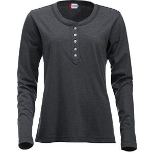 Ladies Henley Top. Womens Long Sleeve Button Jersey Top. 3 Colour Options. S-XL (XL, Anthracite)