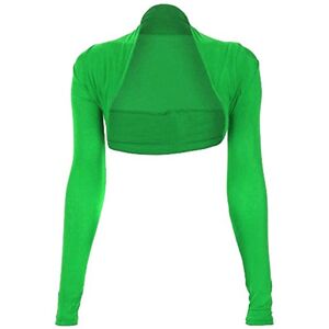 Hamishkane&#174; Women's Shrugs, Long Sleeve Cardigan Crop Top - Lightweight Open Front Bolero Cardigans for Women, Perfect Mini Blouse for Layering Over Summer Dresses Jade Green