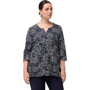 Ulla Popken Women's Keyhole Shirt Starfish T, Blue, 32 UK/34 UK